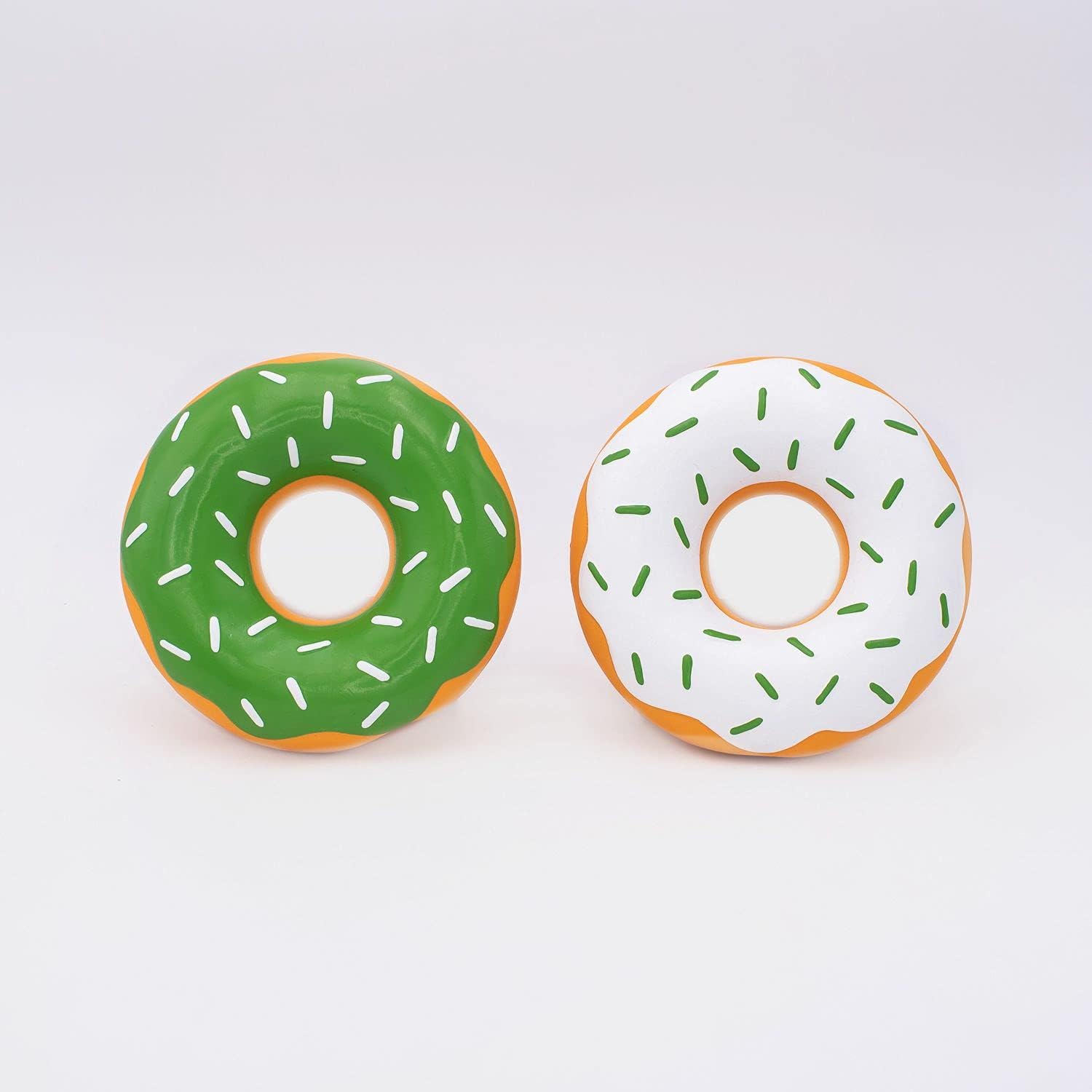 ZippyPaws - Latex Donutz, No Stuffing Squeaky Dog Toy, Holiday Themed, St. Patrick's Day - 2 Count