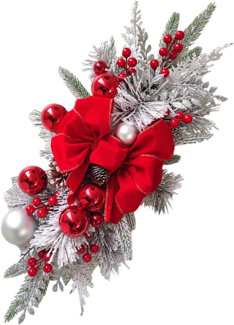Christmas Teardrop Swag Bow Pendant for Staircase Railing Decoration Festive Nordic Style Home Decor for Holiday Cheer