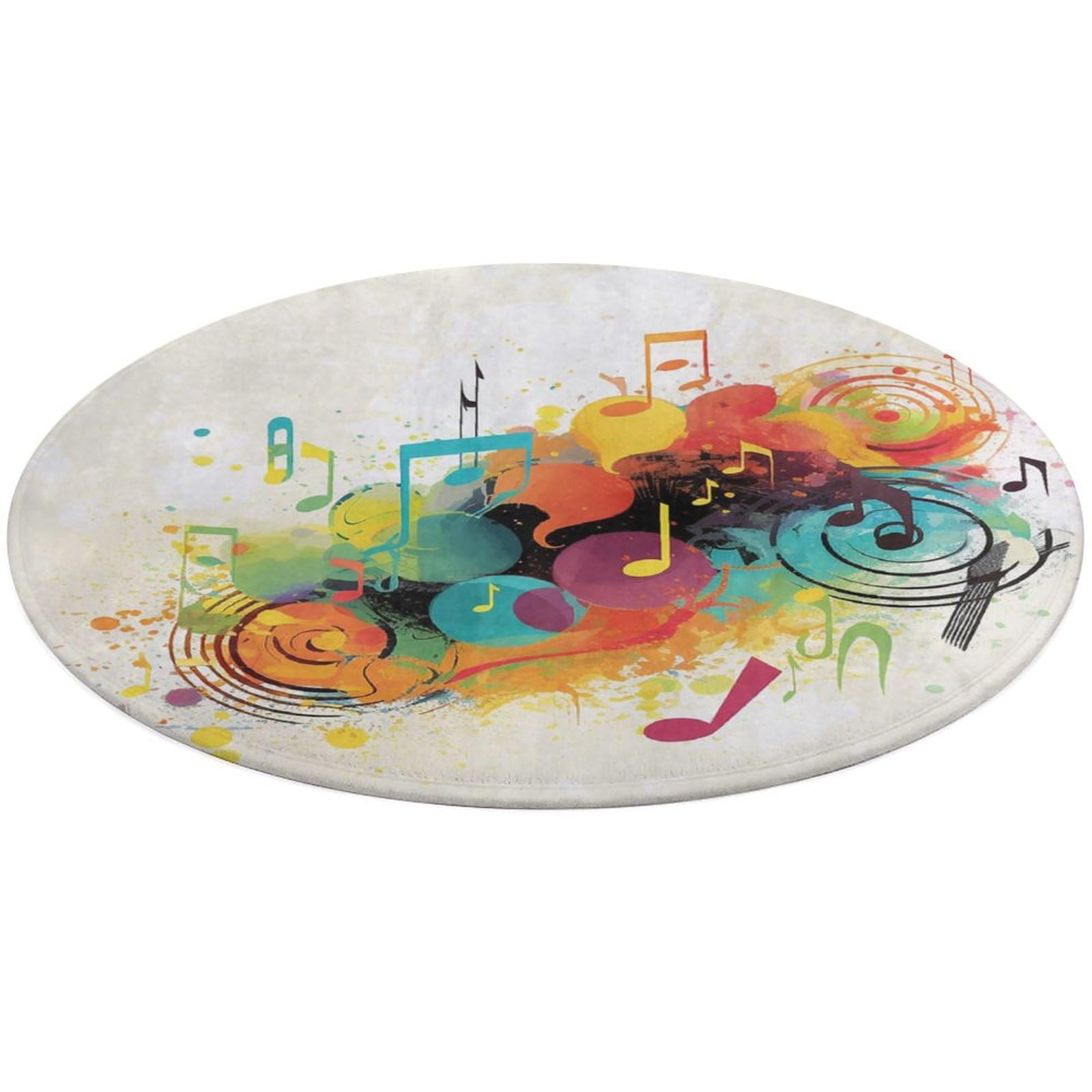 Tapis de chambre musique abstraite pour salon et entrée style ferme chaleureux 80cm