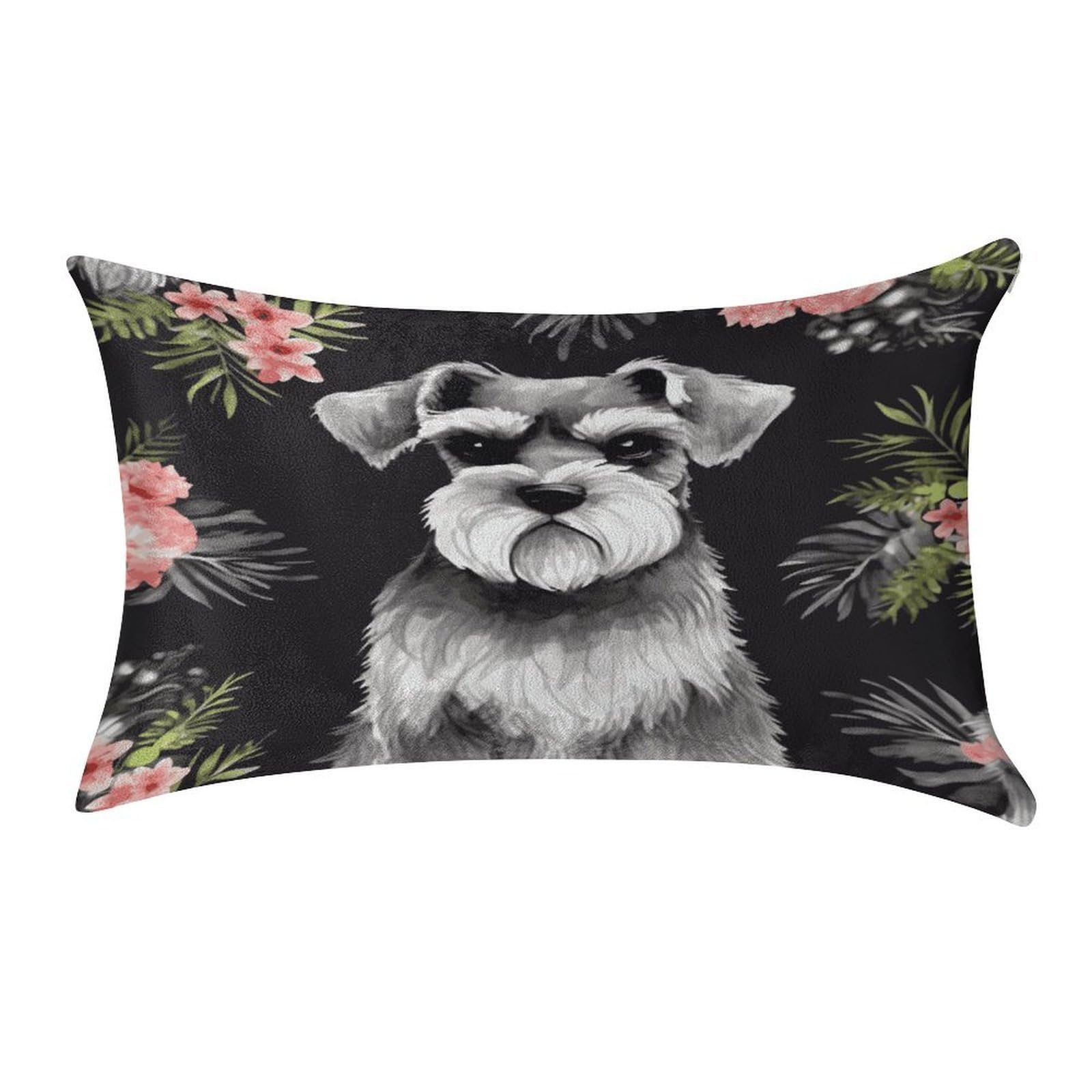 MUSM Schnauzer Pillow Case 12"X20" Luxury Velvet Throw Pillow Cover Fade Resistant Cozy Soft Pillowcases Pillow Protector Pillow Shams Lumbar Pillow Shells for Home&Gifts