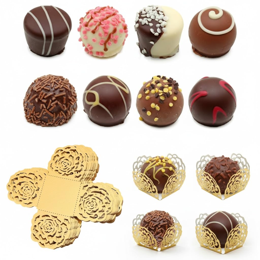 Caissettes à bonbons en papier pour offrir des chocolats et truffes faits maison