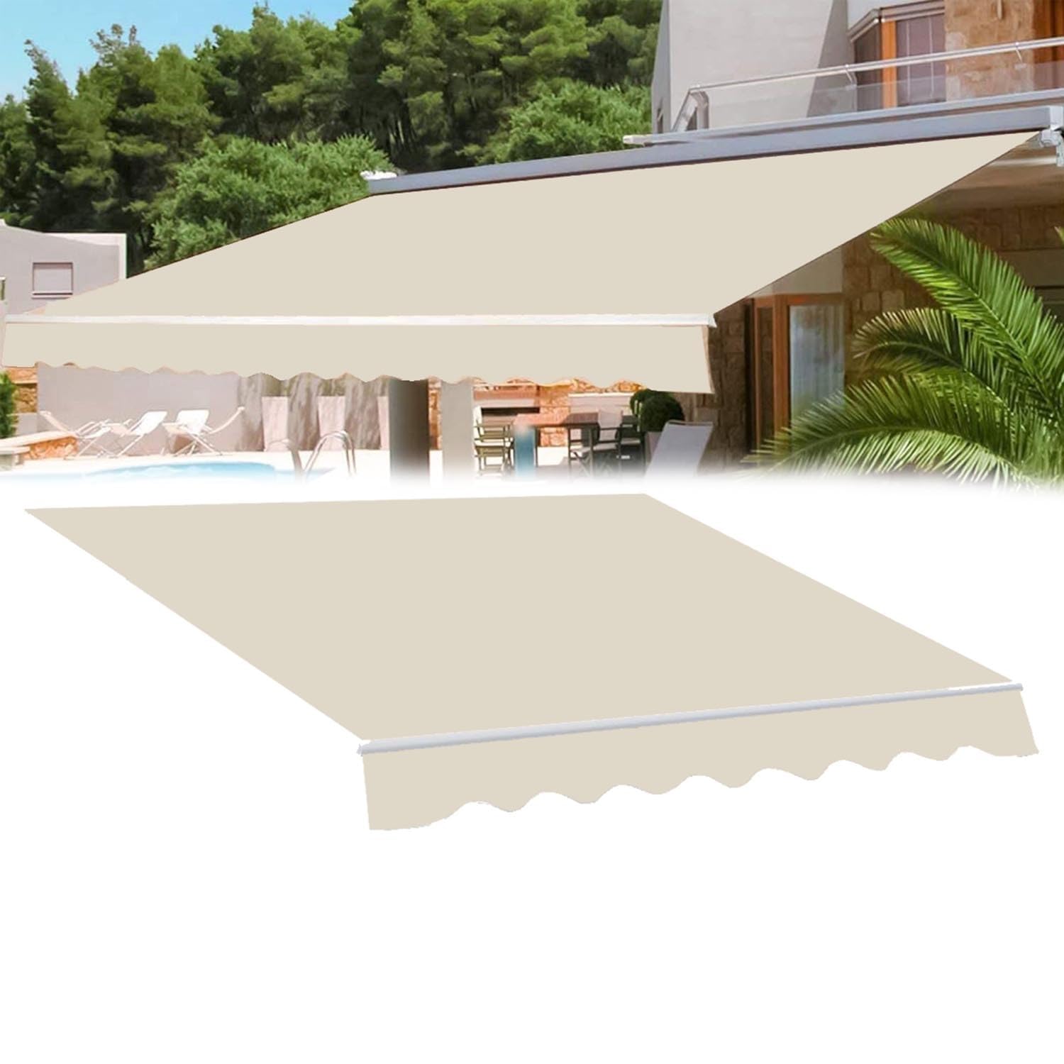 Toile de store de rechange 300x250cm pour remplacer tissu usé ou décoloré par le soleil