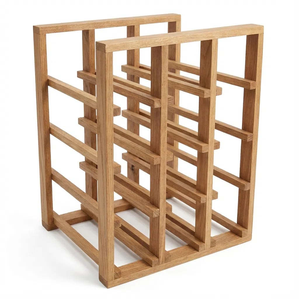 Botellero de Vino, Estante de Vino de Madera Maciza de 3 Niveles, Soporte Independiente para 12 Botellas, Adecuado para Cocina, despensa, Bodega, Bar, 28.8x30x38, XZ-22285