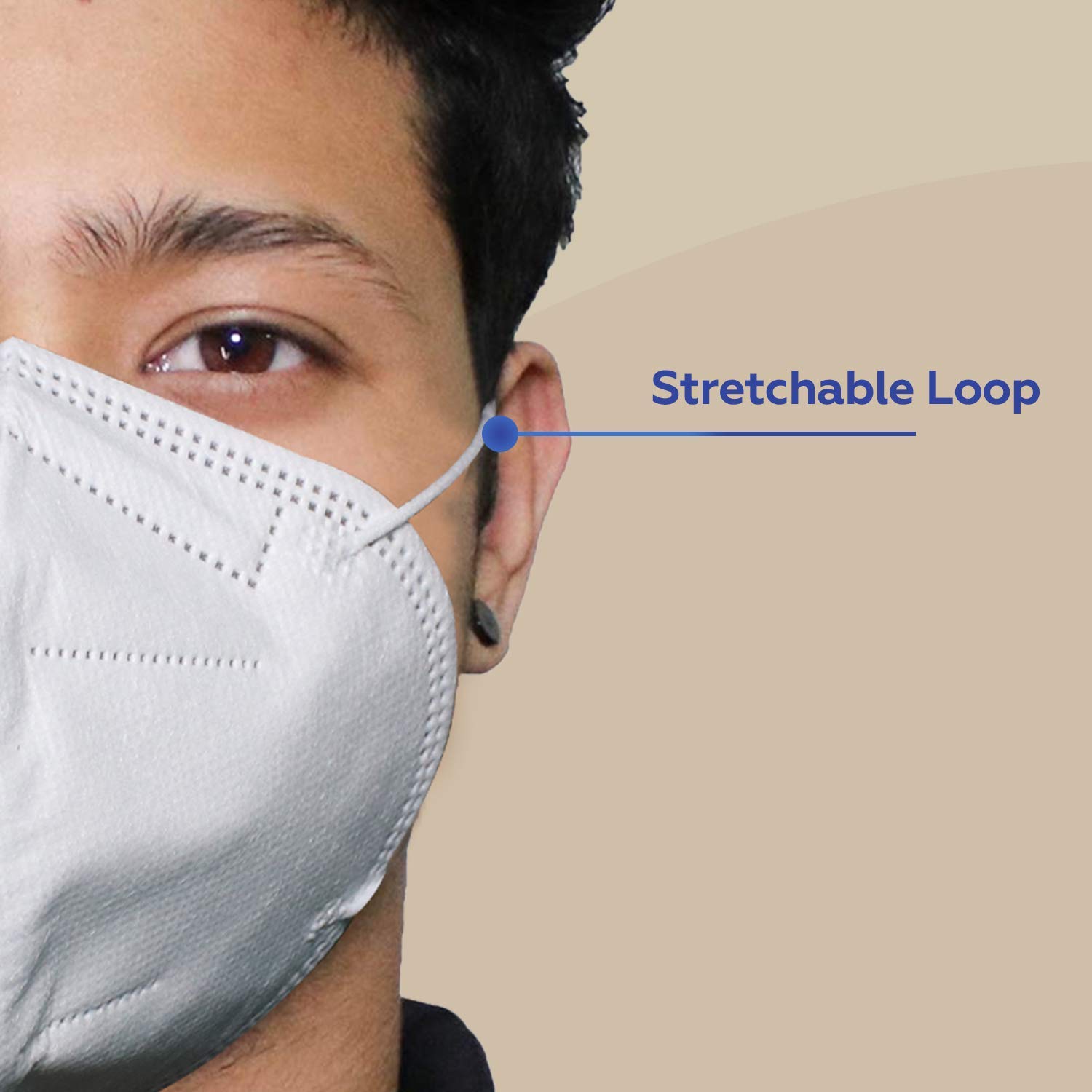 ORILEY ORN9501 Nonwoven Fabric N95 CE & ISO Certified 5 Layer Disposable Face Mask with Nose Pin for Men & Women (White) 2