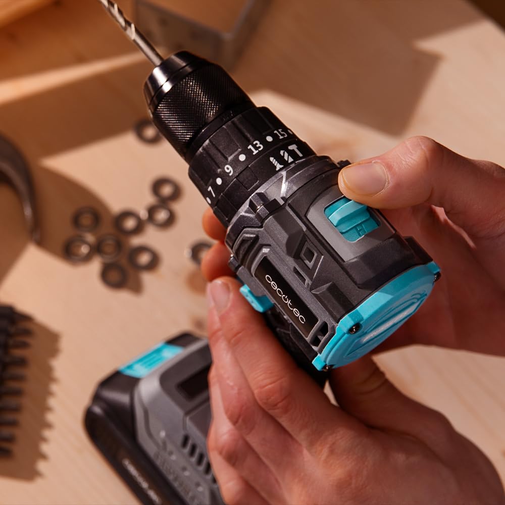 Cecotec Trapano a Percussione - Trapano Portatile PowerForce 3000 Impact Brushless. Motore Brushless, 32000IPM, 2 Batterie 21V-2000mAh, 1500rpm, Coppia 45Nm Regolabile 25+1 livelli, Luce Accessori