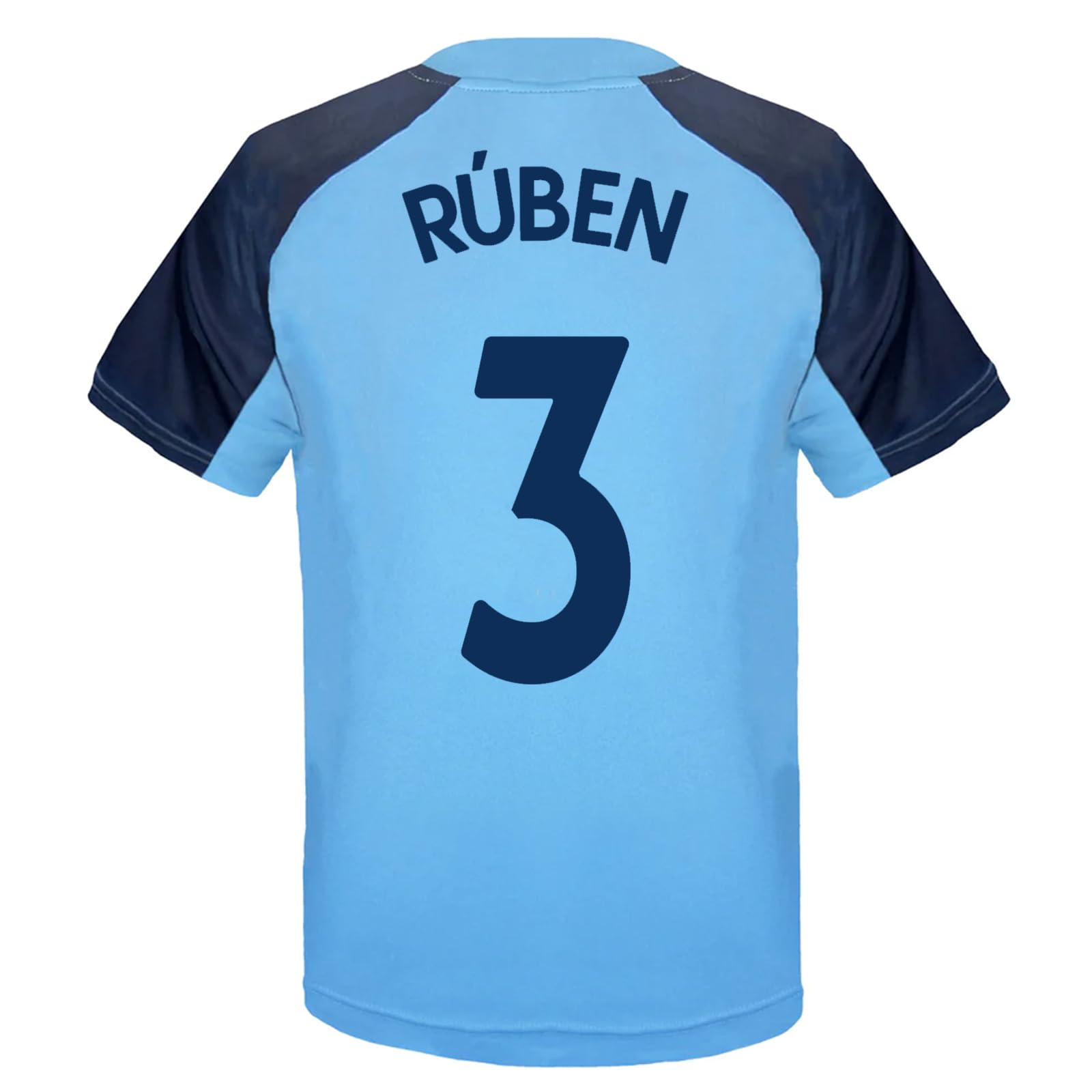 Manchester City Boys Sky Blue Crest Ruben F.c. Ruben 3 Poly T-Shirt Sky Blue 8-9 Years