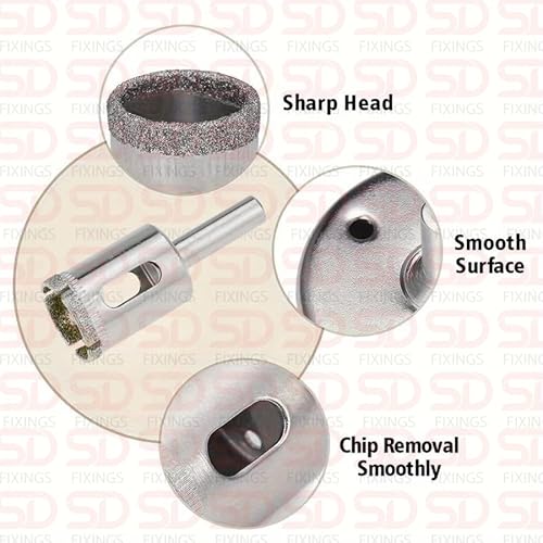 Metric 5-60mm Diamond Coated Hole Saw Drill Bit Tile Ceramic Glass Porcelain Marble Stone Rock Bottles Pots Porcelain Brick (1, 5mm) 2 Metric 5-60mm Diamond Coated Hole Saw Drill Bit Tile Ceramic Glass Porcelain Marble Stone Rock Bottles Pots Porcelain Brick (1, 5mm) - Image 2