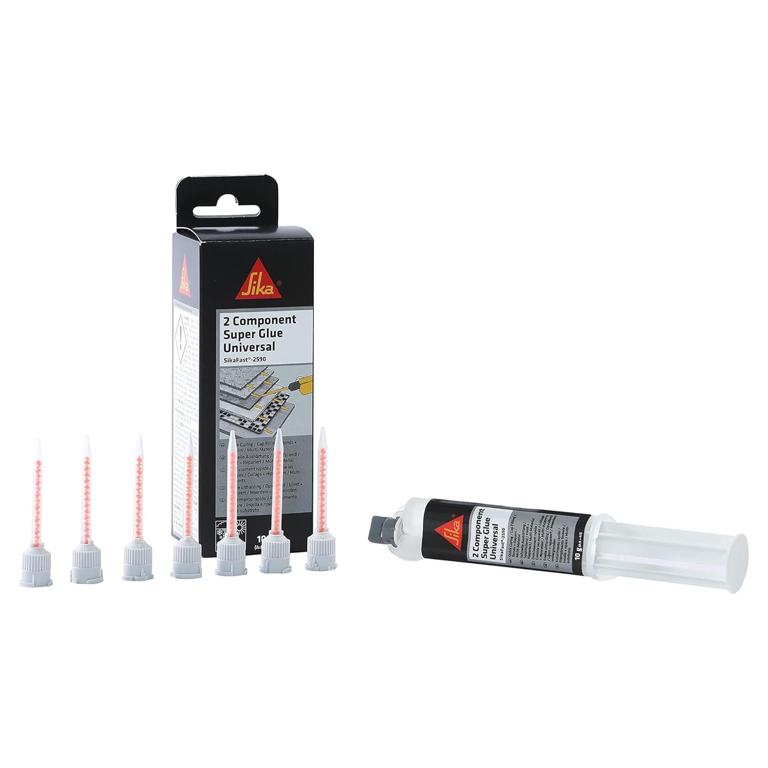 SIKA - Super colla bicomponente rapida - SikaFast 2590 - Ricostruisce pezzi rotti e ripara ogni materiale in pochi minuti - Indurimento velocissimo per un fissaggio magico - 10ml