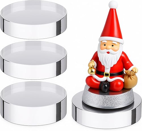 Paquete de 4 bloques acrílicos para exhibición, pedestal transparente, borde pulido, acrílico pulido, bloque elevador, base de trofeo, pedestal para