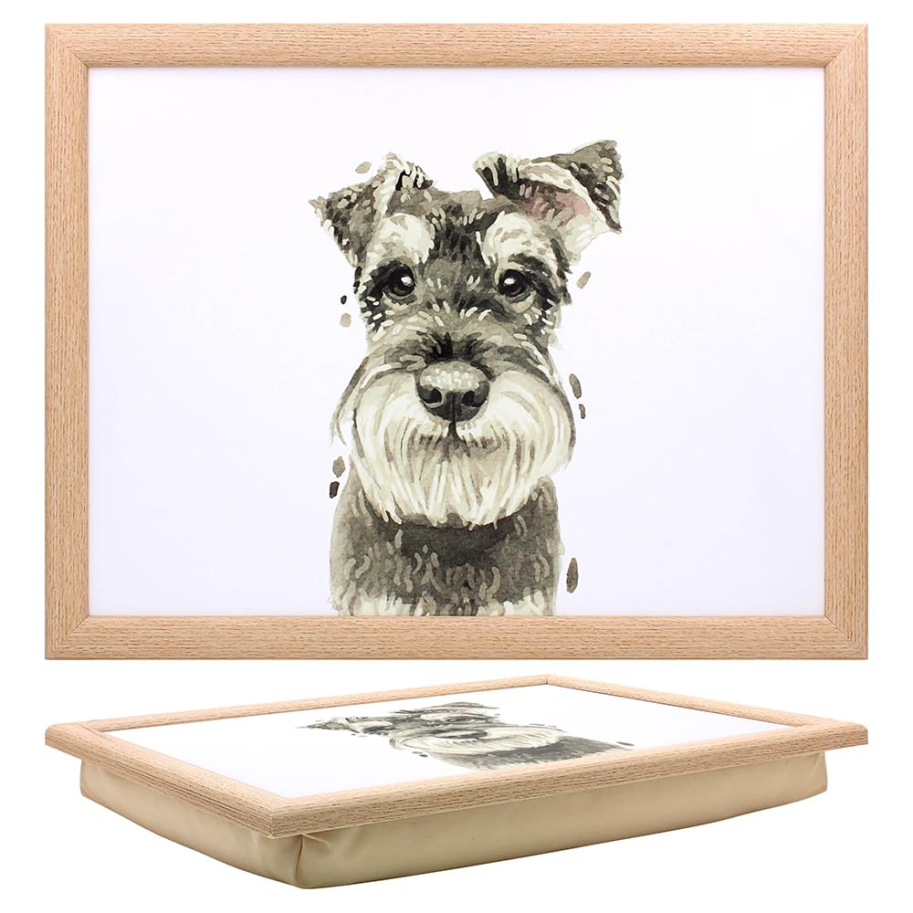 Tamersgifts Schnauzer Laptray Cushioned Laptrays Lap Tray Tv Dinner Bean Bag Padded Cushion Gift (Schnauzer Laptray)