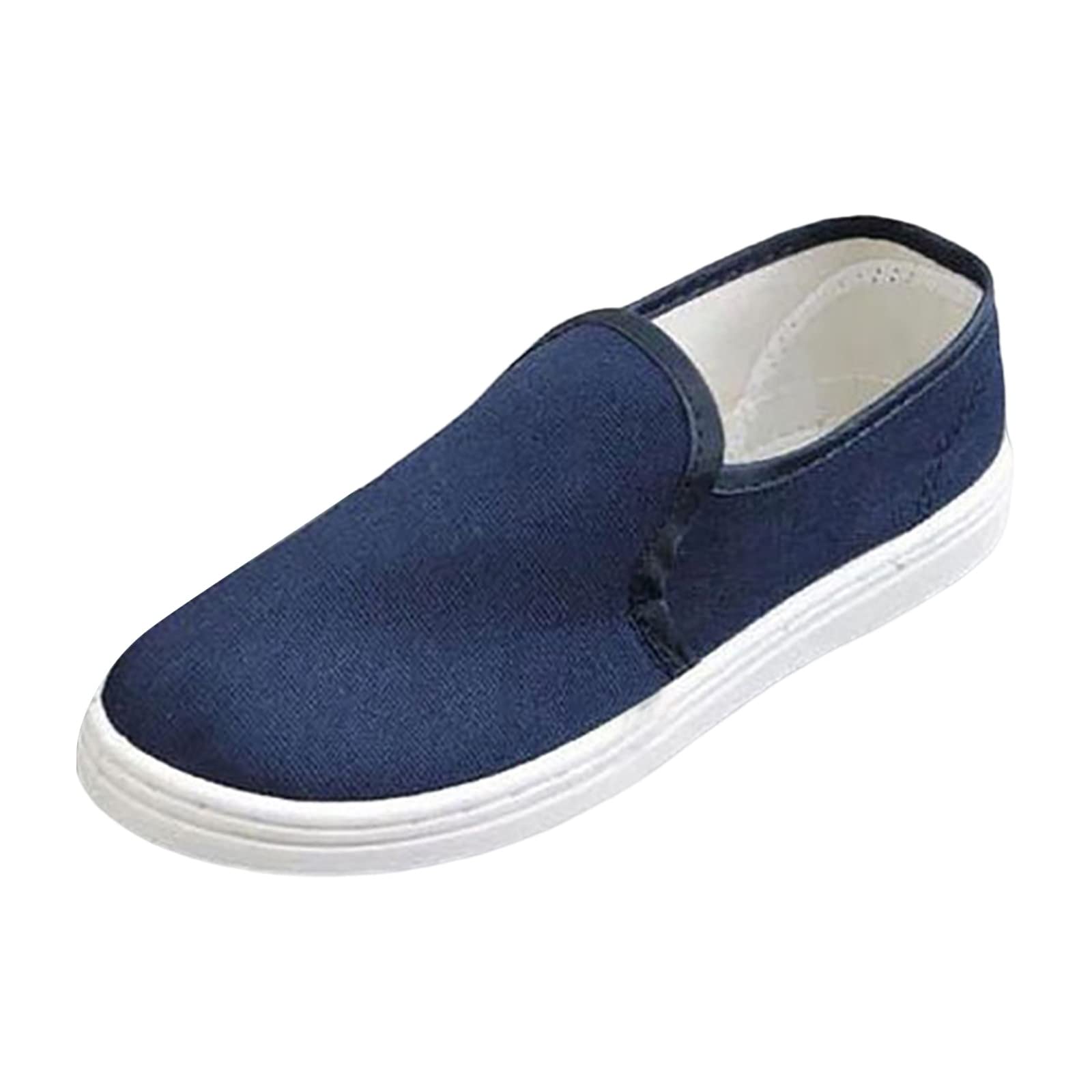LiyueraShoes Men's Trainers Men's Breathable One-Foot Pedal Loafers for Men Korean Fashion Shoes Casual Canvas Shoes Suit Shoes Men Black Summer Shoes Men