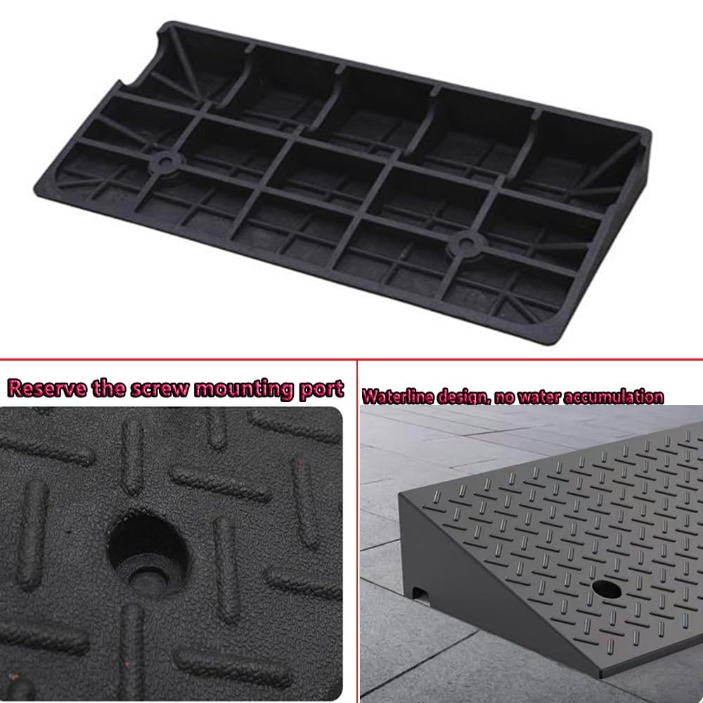 Rampa krawężnikowa, rampa podjazdowa, Lekkie, przenośne rampy wejściowe o wysokości 2" i 7" do drzwi, chodników, garaży magazynów(H 6 CM/2.4")