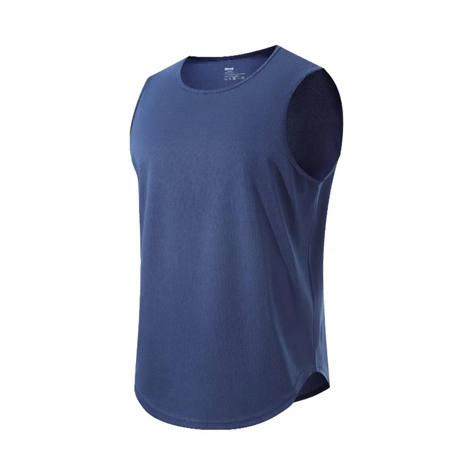Canottiere Uomo Confezione da 5 Canottiere Sportive ad Asciugatura Rapida for Uomo, in Rete, Senza Maniche, for Allenamento in Corsa, Basket, Fitness, Larghe(Blue,XL)