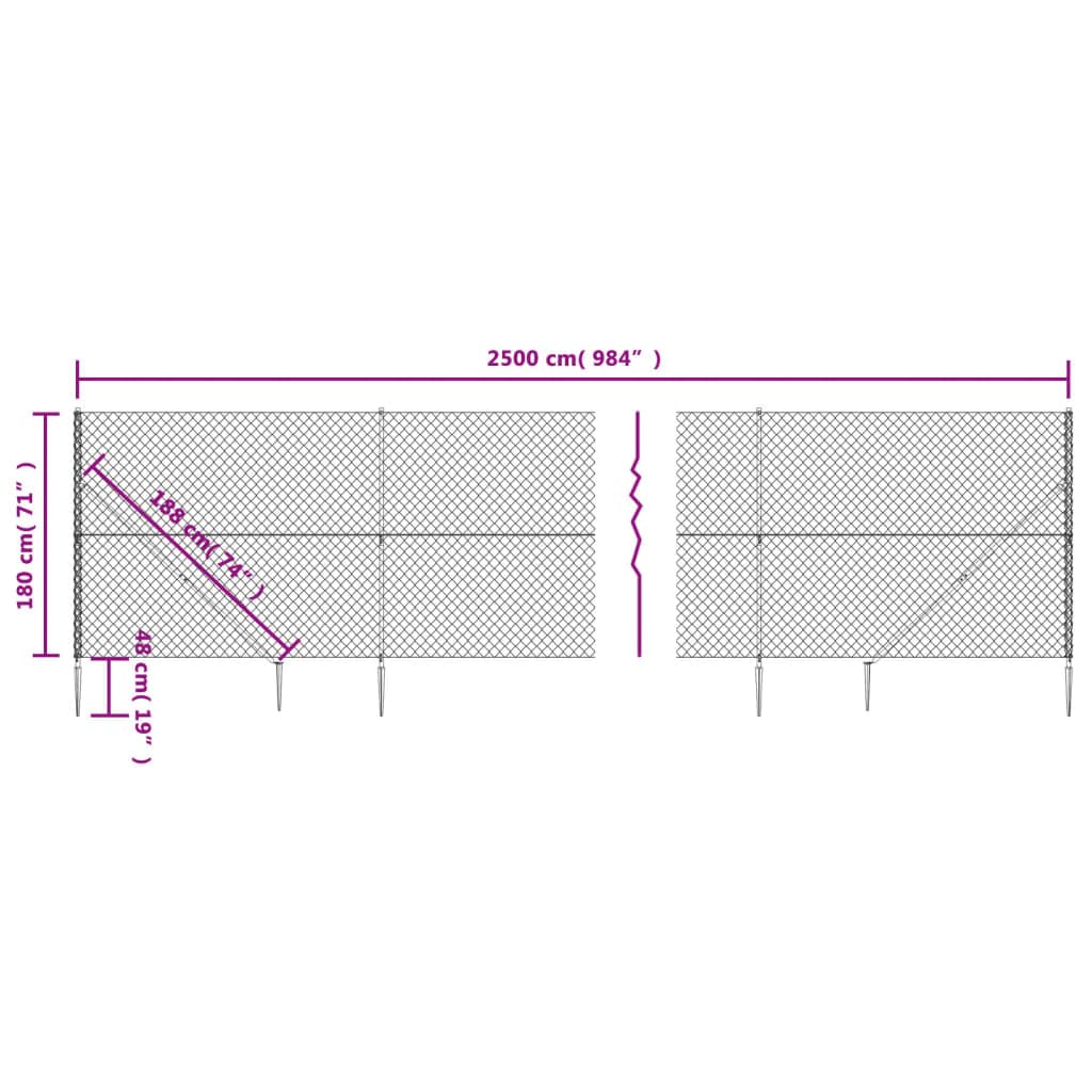 ShGaxin Cerca de Alambre con Pinchos de Anclaje Gris Antracita 1,8x25 m, Malla Metalica, Malla Alambre, Alambre para Conejos, Vallas De Obra, Mallas para Gallinero - 153981