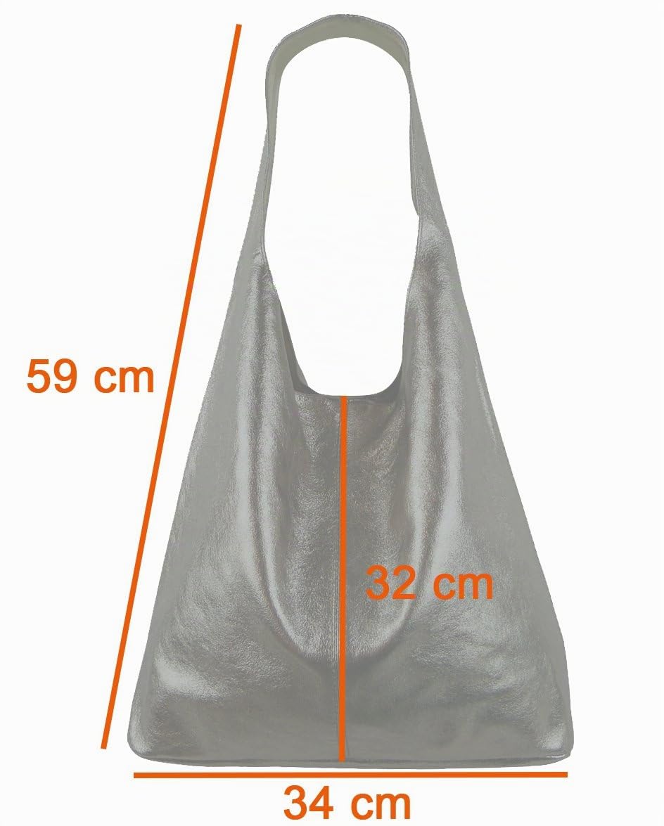 Freyday BT02 - Borsa da donna, in pelle scamosciata, borsetta a tracolla dall’effetto metallizzato