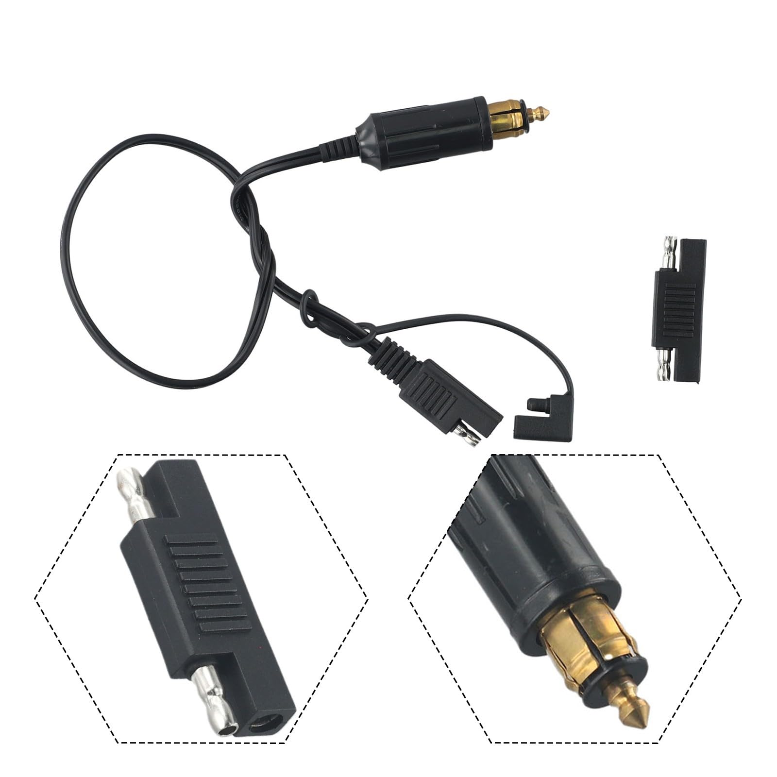 SAE auf für BMW Motorrad-Batterie-Ladekabel, 40,9 cm, 18 AWG, Schnellanschluss zum Laden, Heizen, GPS und Reifenaufpumpen, stabiler Kunststoff-Metalldraht