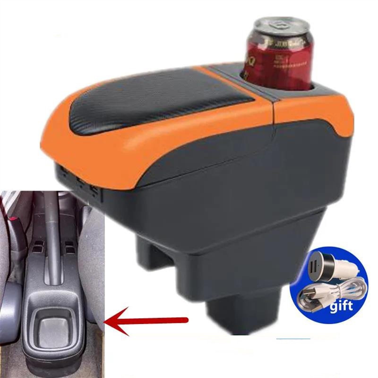 Scatola Bracciolo Con Supporto Multifunzionale Cuscino In PU Accessori Per La Modifica Degli Interni Dell'auto Per SX4 Consolle centrale(S1 black-blue)