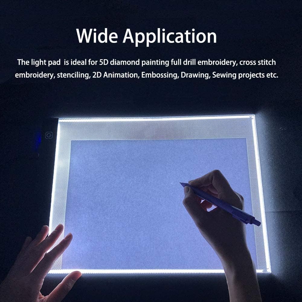 A4 Light Pad Kit with Metal Stand - Sponake LED Light Board for Diamond Painting - USB Powered Tracing Light Box for 5D Diamonds Paint | Sketching | Drawing | Vinyl Weeding | Animation