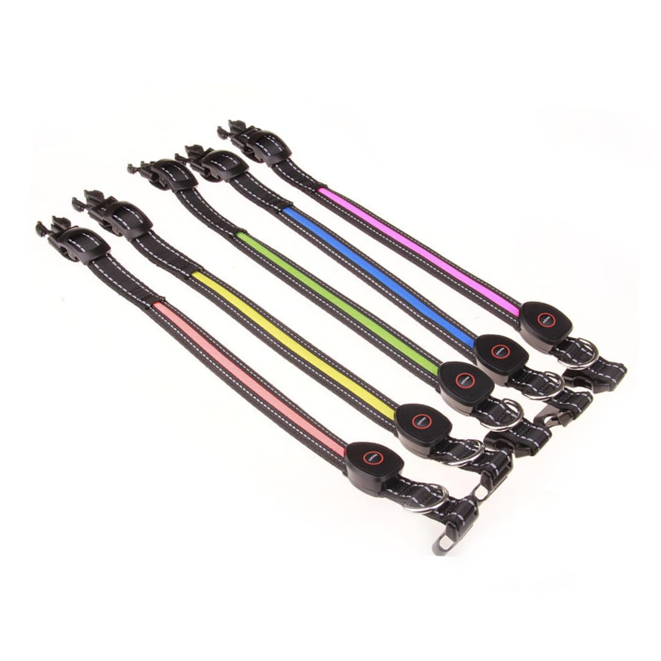 Kisangel Lot De 3 Colliers Lumineux LED pour Chien Rechargeables par USB Clignotants pour La Nuit Haute Visibilité Taille L