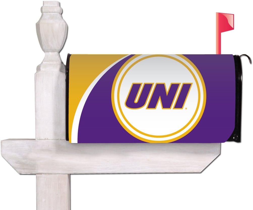 VictoryStore Outdoor Mailbox Cover - University of Northern Iowa, Zebra Stripes, Magnetic Mailbox Cover