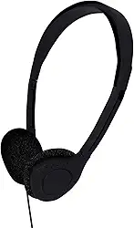 Maeline Fones de ouvido supra-auriculares com plugue de fone de ouvido de 3,5 mm - pacote com 1 - preto