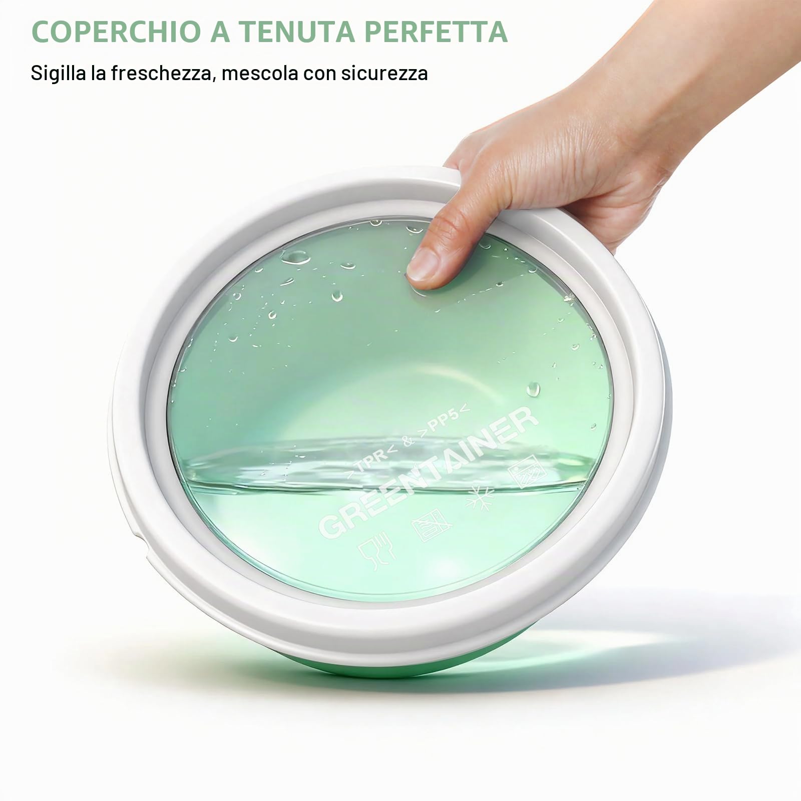 Greentainer Set di ciotole in plastica con coperchio, set da 12 ciotole colorate per la cucina, set di ciotole impilabili con coperchio, 6 ciotole e 6 coperchi, adatte al microonde e al congelatore