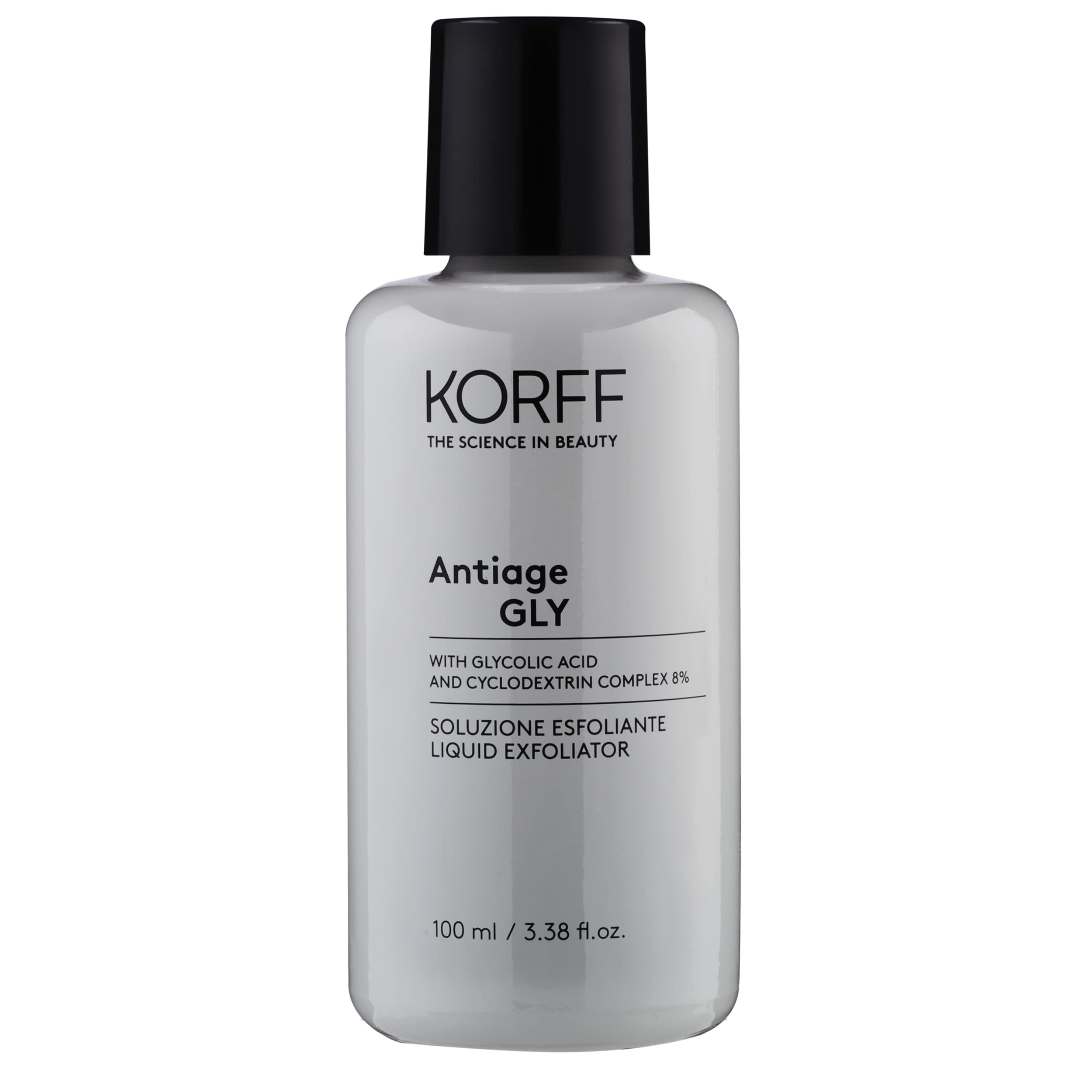 Korff Antiage Gly Soluzione Esfoliante, con un Complesso di Acido Glicolico, Favorisce il rinnovamento Cutaneo, per tutti i Tipi di Pelle, Confezione 100ml