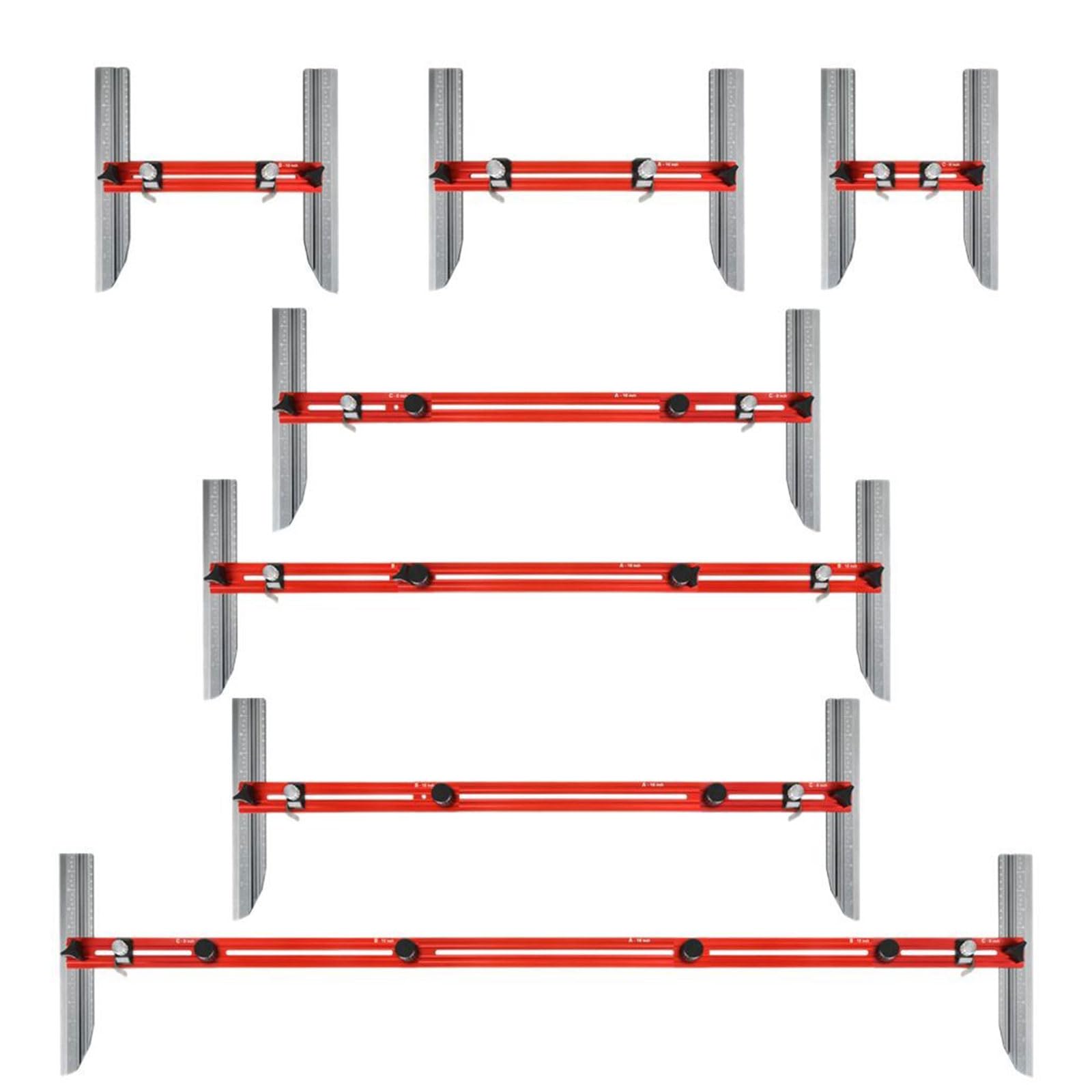 Hsioluted Stair Treads Template Tool Foldable Aluminum Stair Treads Measuring Tool With Double Scale For Risers Adjustable Angles Measurement