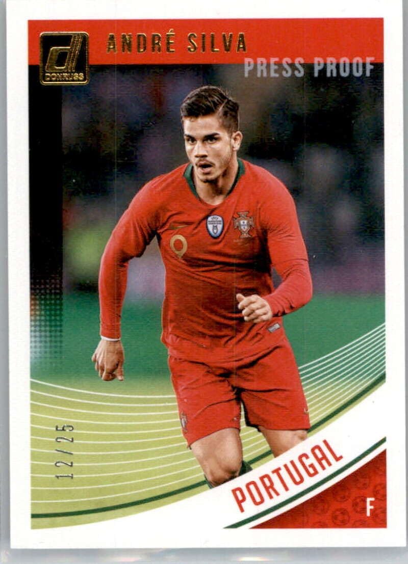 2018-19 Donruss Press Proof Canvas #159 Andre Silva SER/25 Portugal Official Soccer Card in Raw (NM or Better) Condition