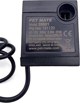 Cat Mate Replacement Pump for Pets Drinking Fountains 354 - Ensures Continuous Water Flow, Compatible with Cat and Dog Mate Pet Fountains