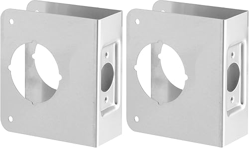 Defender Security U 9553 - Refuerzo de puerta y cerradura de acero inoxidable de 1-34 pulgadas x 4-12 pulgadas, 2-18 pulgadas. Diámetro único, 2-38
