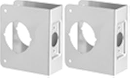 Defender Security U 9553 1-3/4 in. x 4-1/2 in. Stainless Steel Lock and Door Reinforcer, 2-1/8 in. Single Bore, 2-3/8 in. Backset (Single Pack) (Pack of 2)