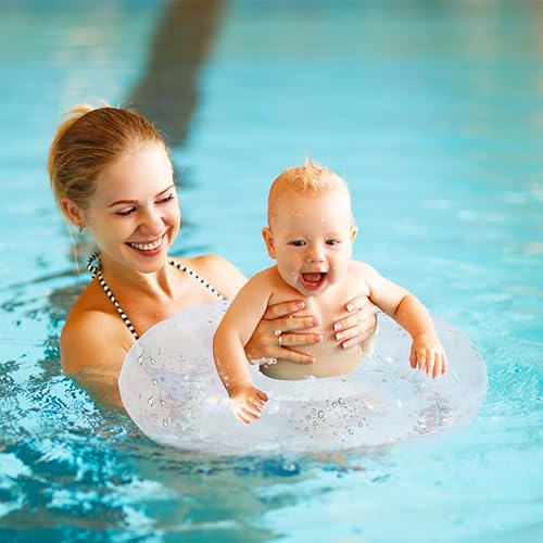 Miniatura 2 de BESPORTBLE Anillo de natación inflable transparente con lentejuelas brillantes, flotador de piscina de PVC de 24 pulgadas para niños, ligero y fácil