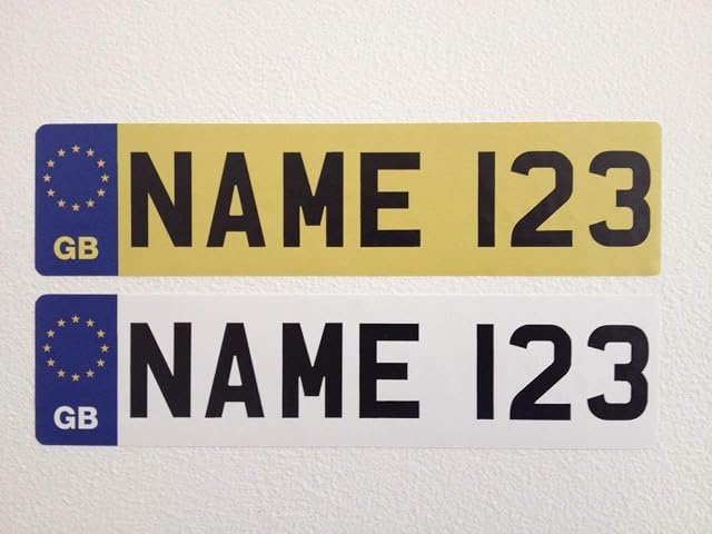 Kids Personalised Number Plates Self-Adhesive Stickers For Ride-on Cars Bikes