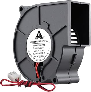 GDSTIME 7530 75mm x 30mm 7cm 3in 12V DC Brushless Small Mini Blower Cooling Fan for Projector, Sleeve Bearing 2PIN
