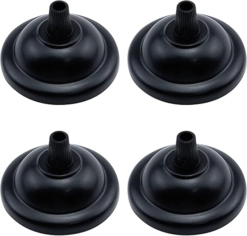 Tsnamay Juego de 4 mini toldos de luz retro de 2.6 pulgadas de diámetro, placa de techo negra, base de chasis, accesorios de luz colgante