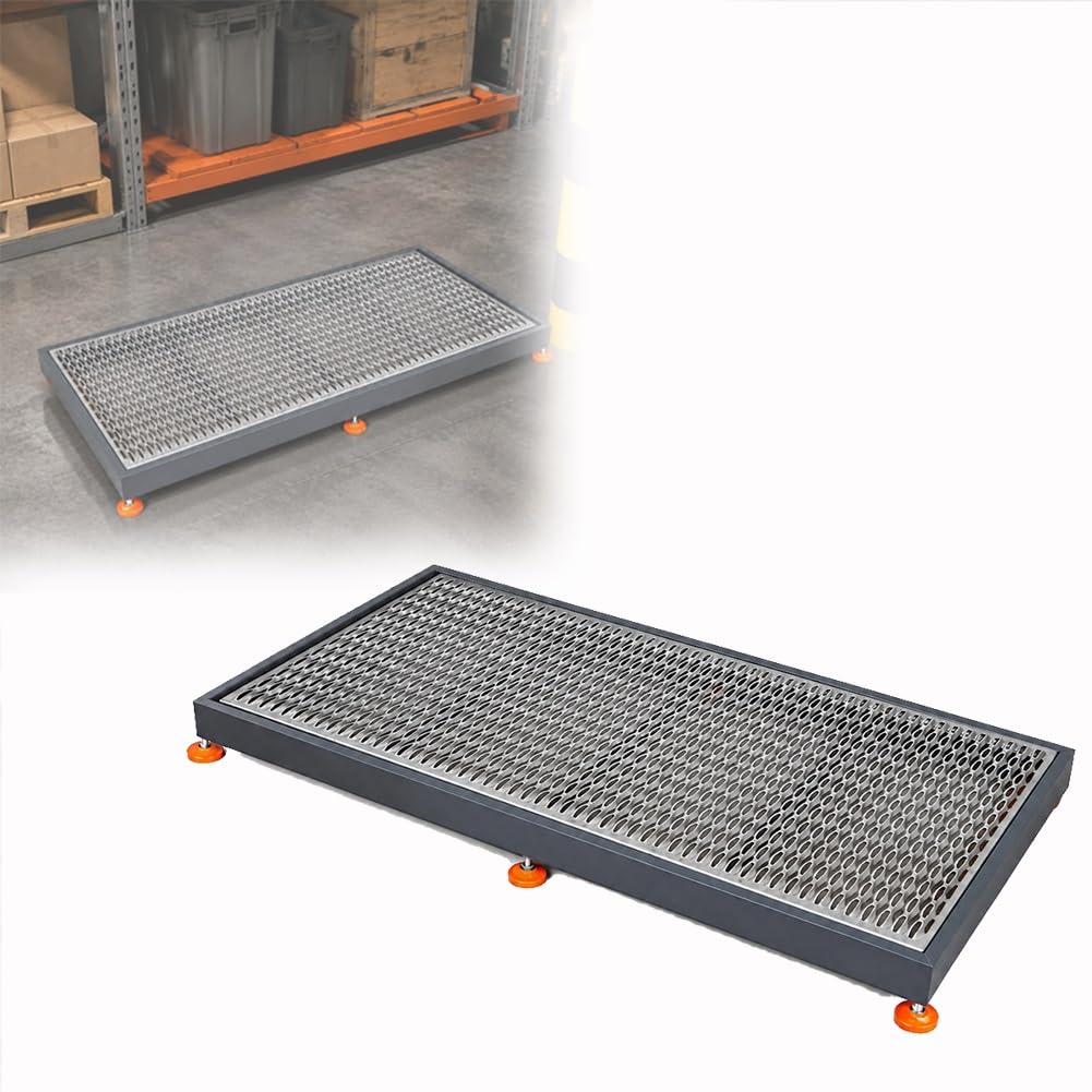 Plataforma de trabajo de acero resistente, construcción de acero laminado en frío, capacidad de 2400 kg, altura ajustable de 120 a 140 mm para suelos industriales, duradera y fiable