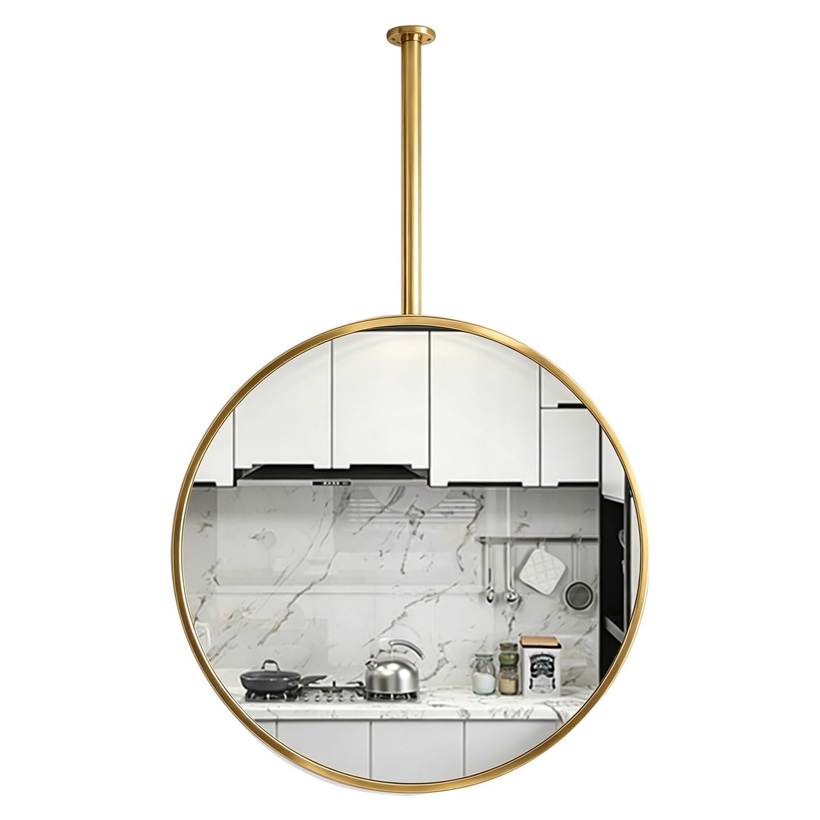 Specchio decorativo da appendere al soffitto, specchio rotondo per bagno