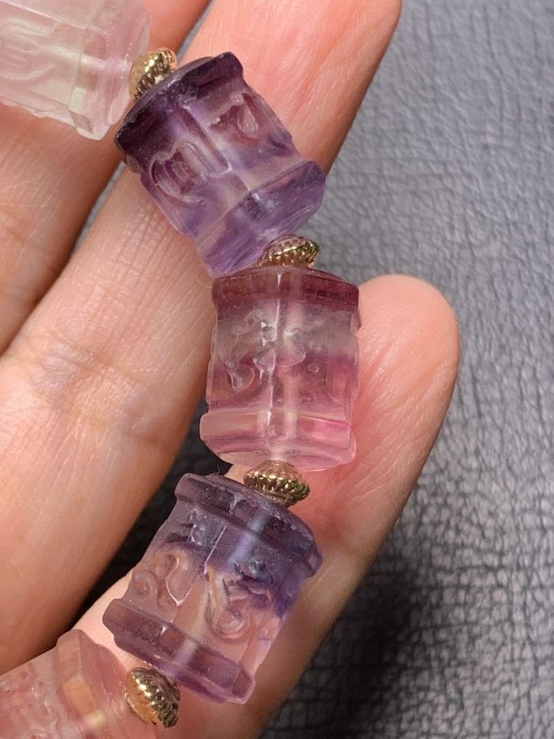 Amazon.co.jp: 061529 チベット蓮花羊眼板天珠千層フローライト六字 