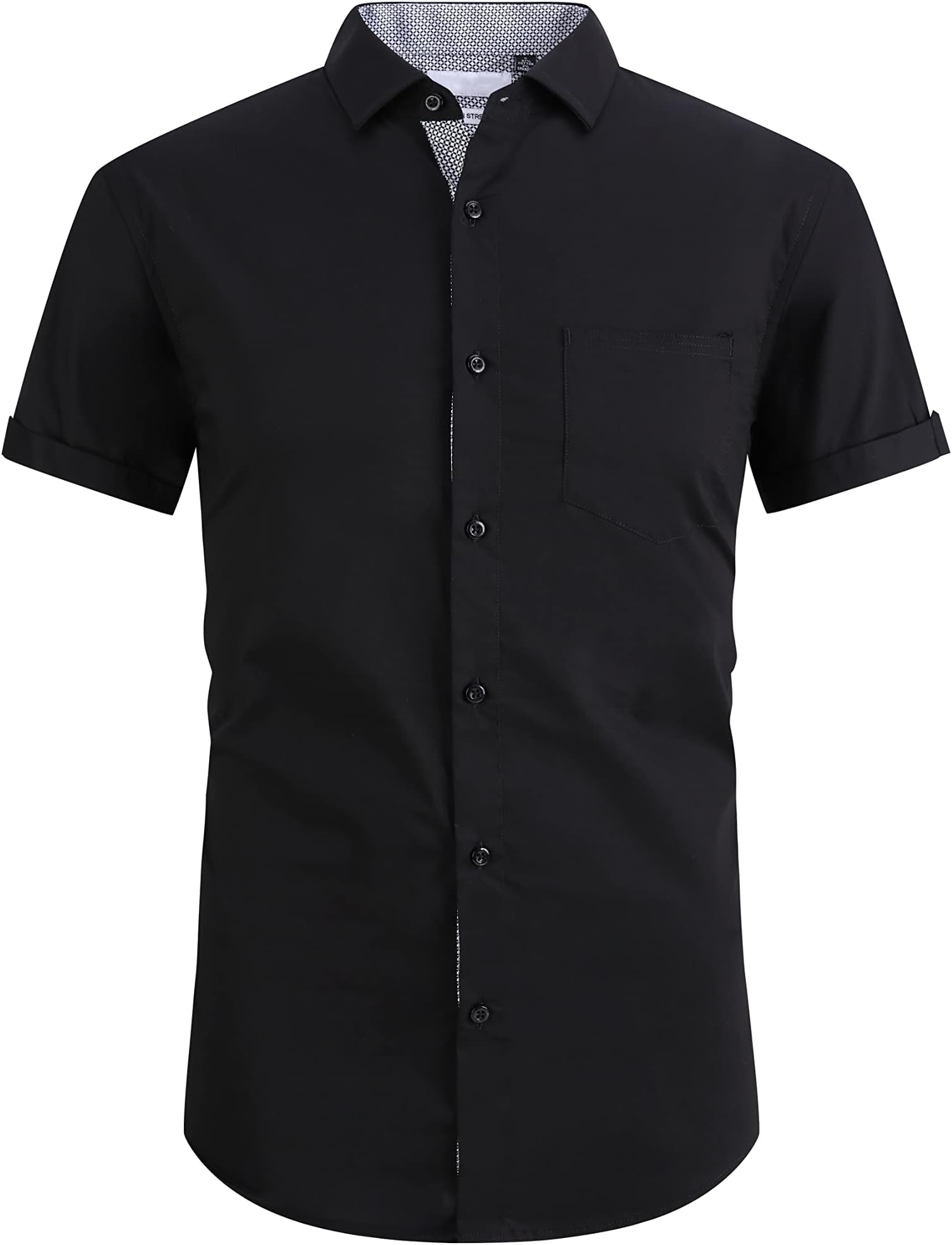 DamipowMens Short Sleeve Dress Shirts Regular Fit Business Casual Button Down Shirt