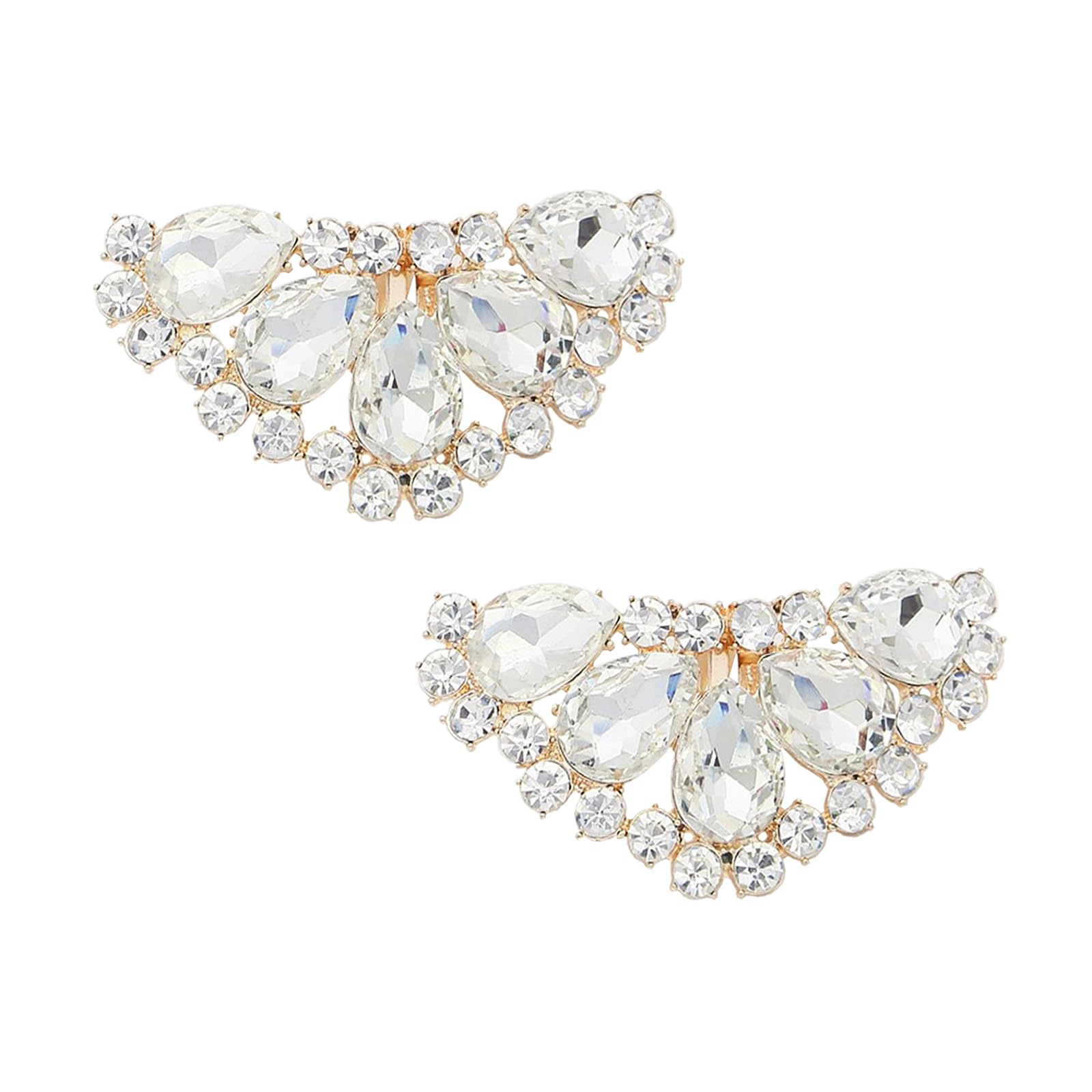 Pwsap Clips de Hebillas de Zapatos de Diamantes Nupcial Lujo, Bling Clips Decorativos Desmontables Joyería Clips para Zapatos Ropa Bufanda Bolso Sombrero — view 11