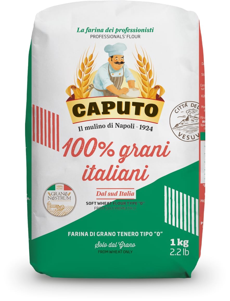 Italian Gourmet Bundle – Italienisches Weizenmehl Tipo “0” aus 100% italienischem Weizen – 6 x 1kg Vorteilspack für Pizza, Focaccia, Brot & Pasta-Teige (6kg Gesamt) + Italian Gourmet Polpa