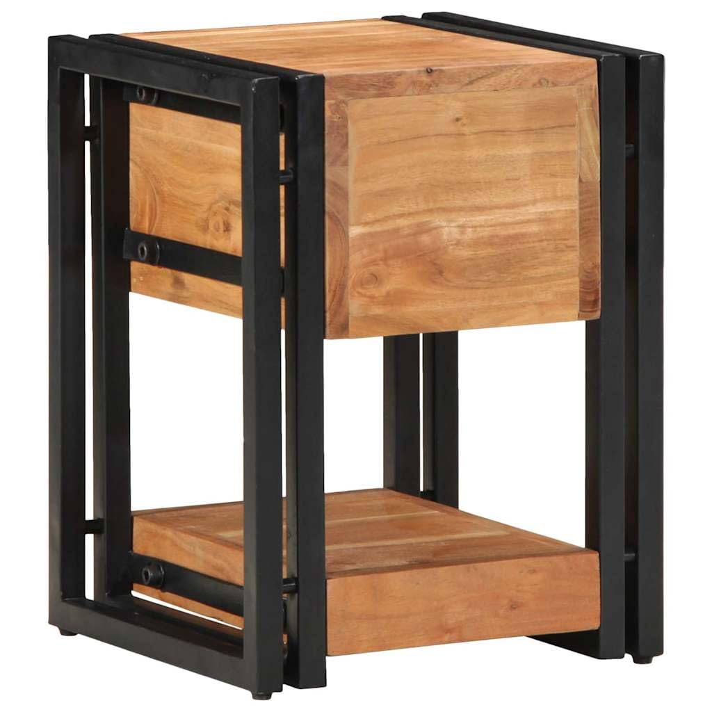 Table de chevet en bois d'acacia massif, 30 x 30 x 40 cm, marron