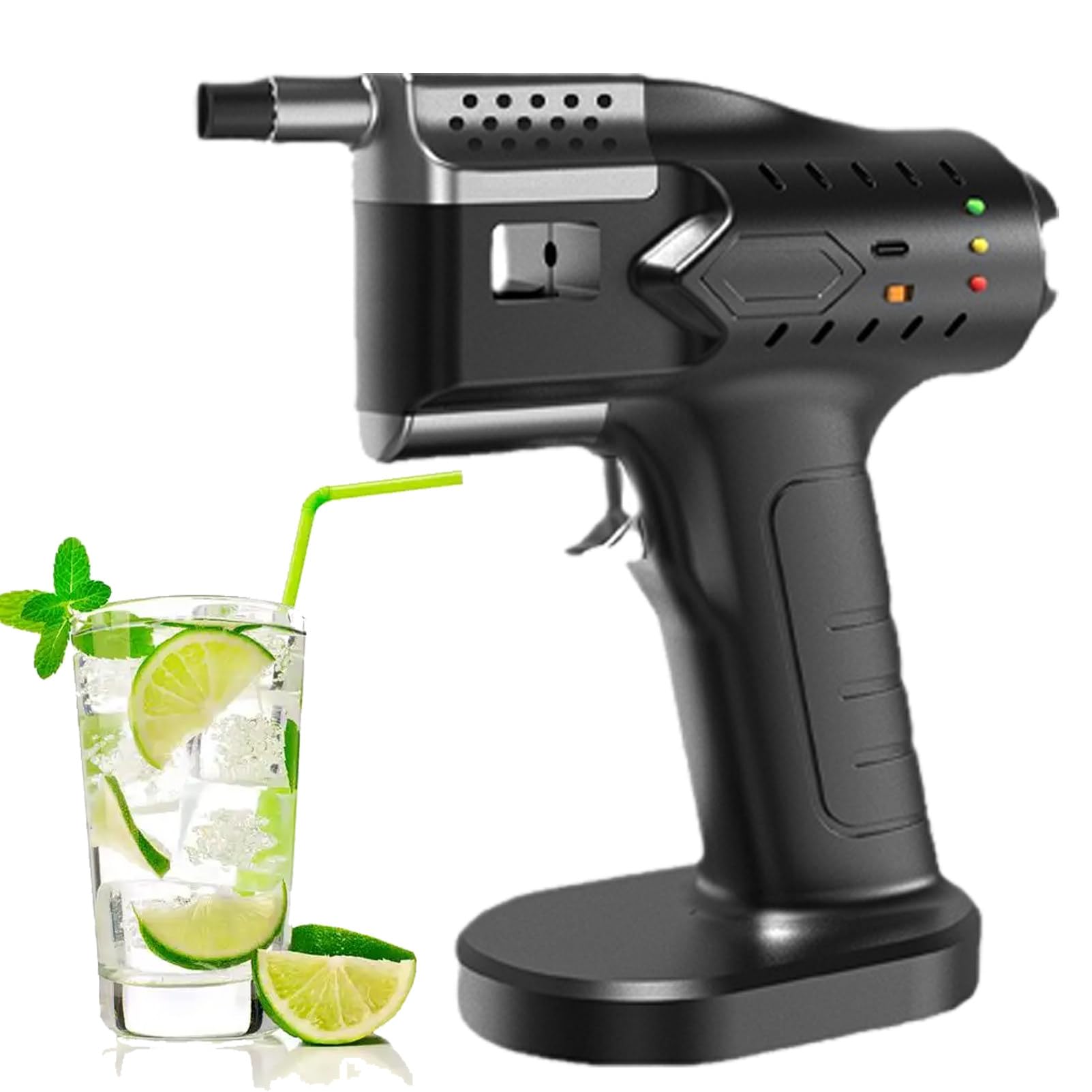 Pistolet do baniek dymnych, przenośny Ręczny pistolet do wędzenia na zimno, infuzor do dymu, elektryczna maszyna do robienia baniek koktajlowych do baru,na koktajle, mięso