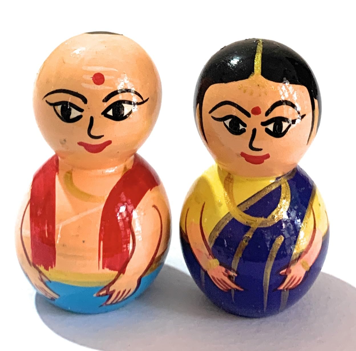 Crafts India® Handcrafted channapatna Wooden Belur Brahmin Couple, Peg Dolls/Toys for Cake, Navathri gombe Decoration- Mr & Mrs Achar - 7 cms (B0CNNLYH4Y) Amazon Price History, Amazon Price Tracker