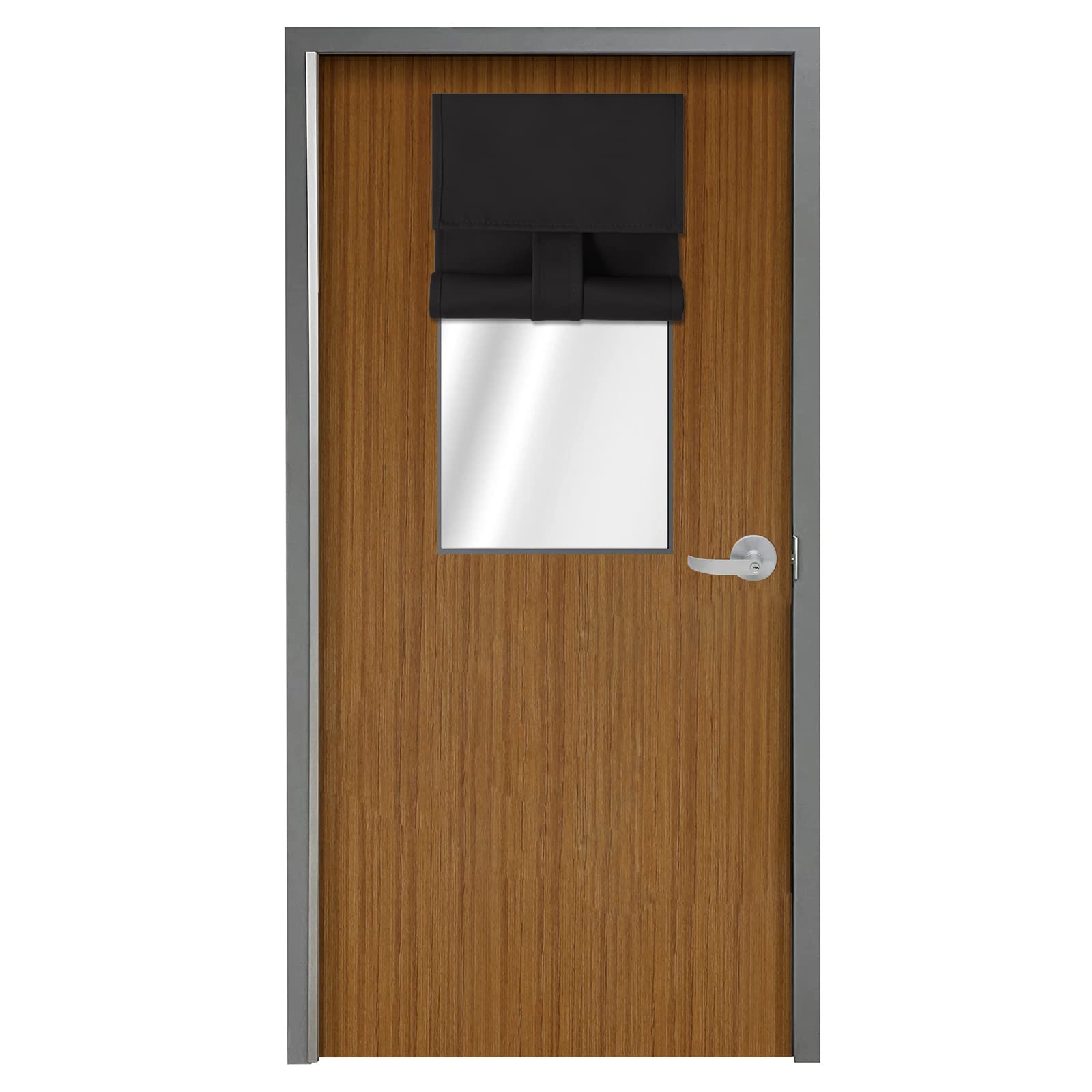 WdFour Soft Blackout Silk Look Satin Door Curtains, Elegance French Door Curtains for Privacy, Easy Installed Door Panels, Room Darkening Door Window Curtains (Black, 10W * 42L, 1 Panel)