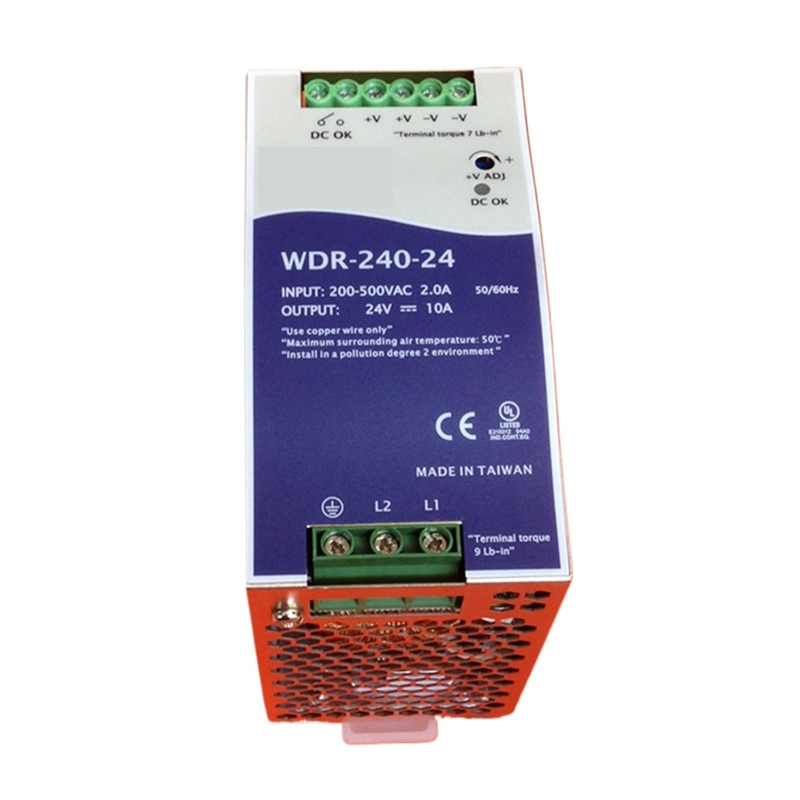 BALYDLUL WDR-240-48 180-550VAC Input voltage meanwell DC 48V 5A 240W Single Output Industrial DIN RAIL Power Supply