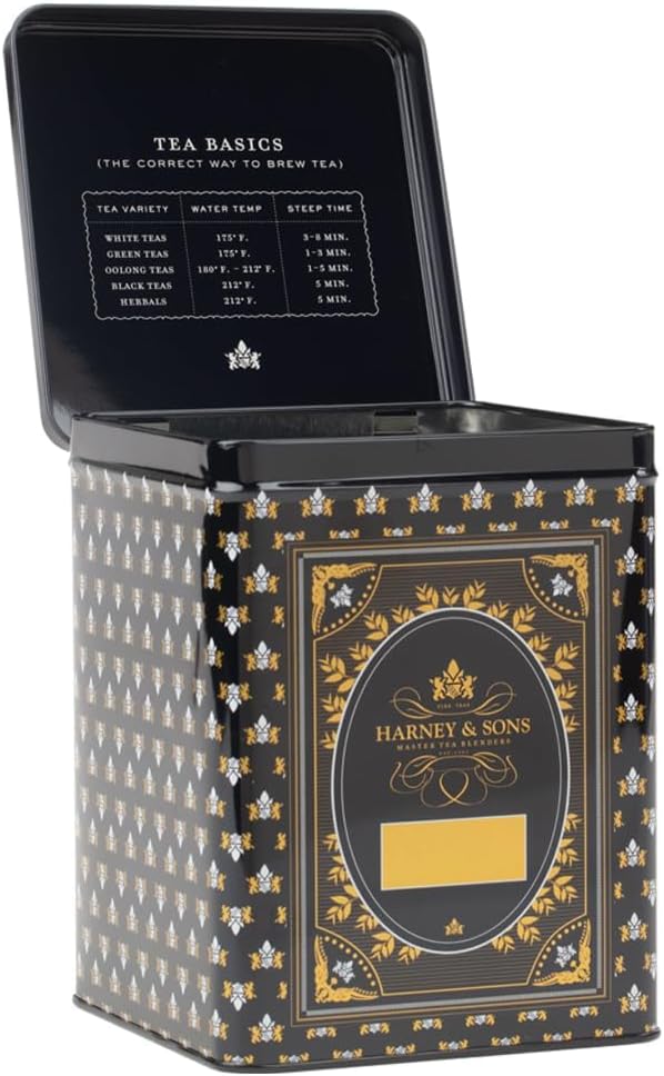 Harney & Sons Paris Tea & Black Tea Canister, 50ct sachet & Storage Tin Set image 3