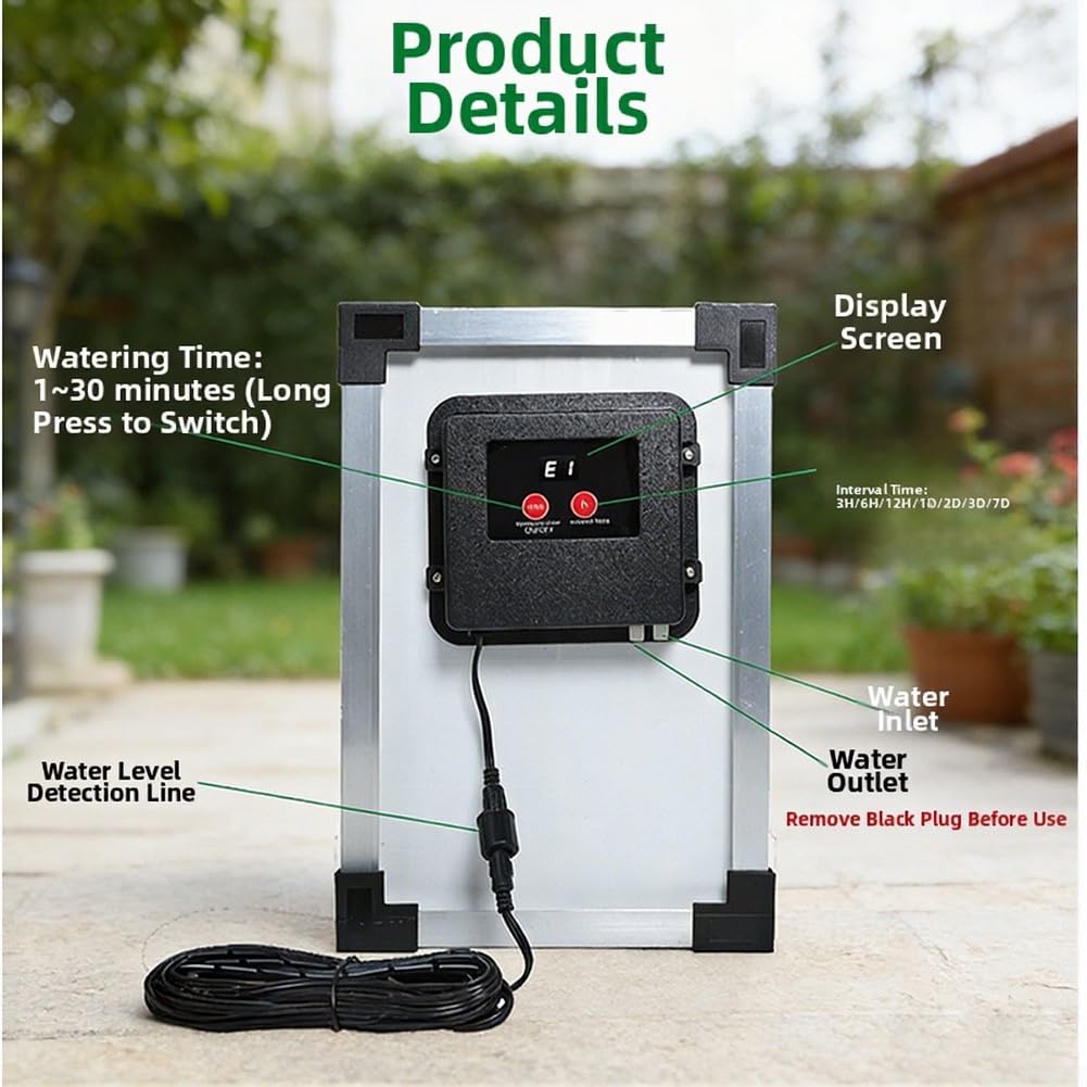Sistema automático de riego por goteo solar, dispositivo ABS cronometrado con horarios de riego ajustables, cuidado sostenible de plantas de jardín al aire libre (azul)
