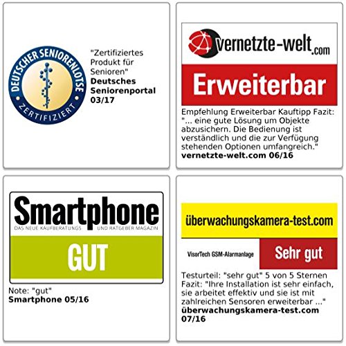 VisorTech Hausalarm: GSM-Alarmanlage mit Funk-/Handy-Anbindung, 11-teiliges Starter-Set (Alarmanlage Haus, Sirene Alarmanlage aussen, Überwachungskameras) – Bild 8